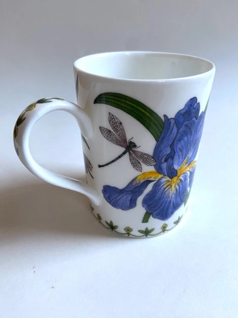 Queen's Fine Bone China Botanic Mug Cup Iris & Dragonfly England