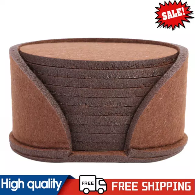 10pcs Round Felt Cup Mats Coasters Heat Resistant Coffee Tea Pad (D Brown)