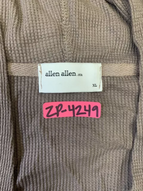 Allen Allen Hooded Long-Sleeve Open Cardigan Mushroom/Taupe Womens Sz XL ZP-4249 3