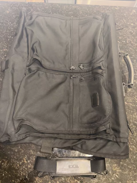 Tumi Alpha Garment Bag Ballistic Nylon Black with Strap 25"x21x"4x"40"