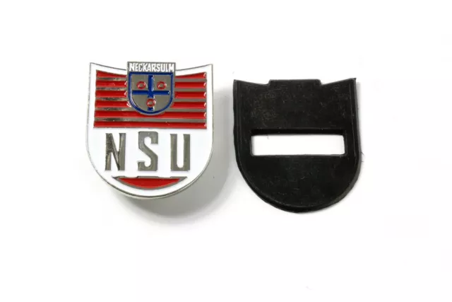 NSU Prima Emblem mit Gummiunterlage passend für die NSU Prima Montage am Lenker