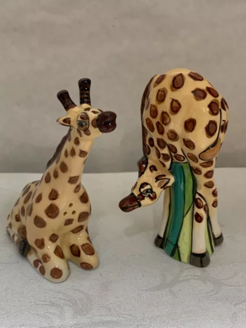 Blue Sky Clayworks 4 Inch Giraffe Salt & Pepper Shakers Lynda Corneille Designer