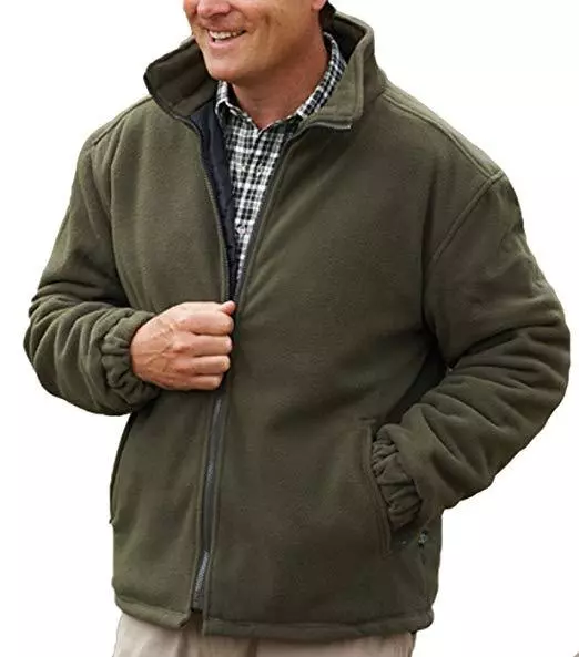 Mens Extra Thick Fleece Heavy Duty Work Jacket Padded Green