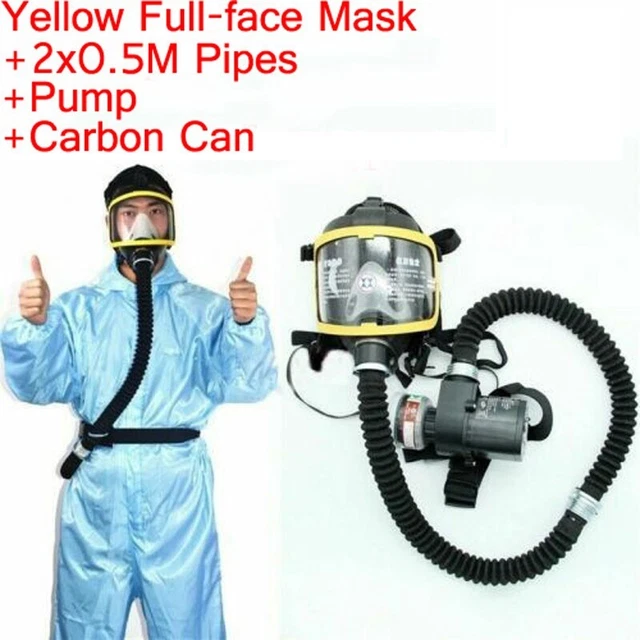 Full Face Gas Mask Electric Constant Flow Respirator Supplied Air Fed Facepiece