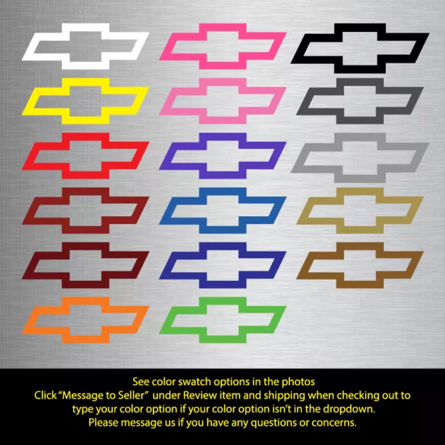 CHEVROLET BOWTIE OUTLINED CUSTOM 1-COLOR VINYL DECAL STICKERS (Set of 5)