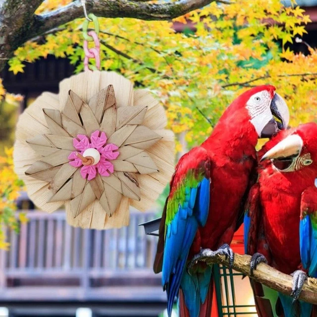 Palm Leaf Bird Perch Bird Foraging Toy Parrot Chew Toys Parrot Stand Platform