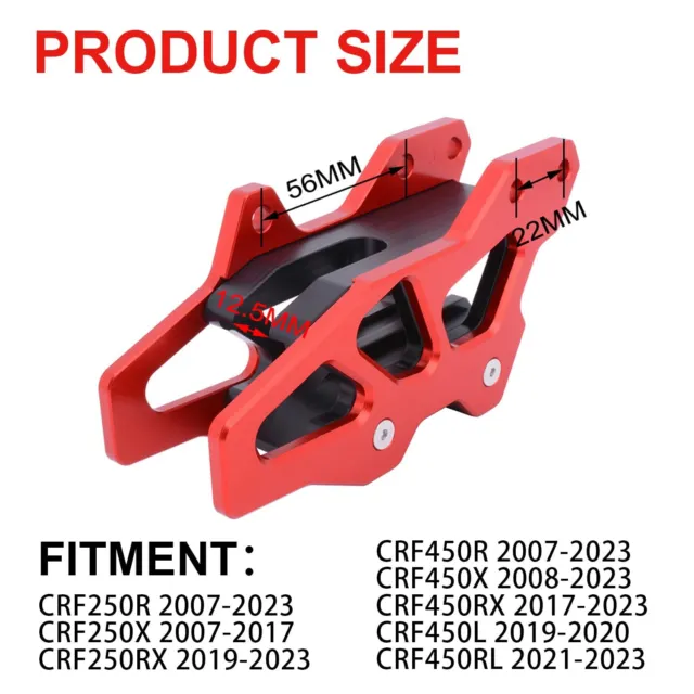 Motorcycle Chain Guard Guide CNC For CRF250R CRF450R 2007-2023 CRF450X 2008-2023 2