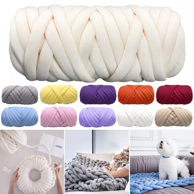 500g Super Thick Soft Chunky Wool Gaint Yarn DIY Bulky Arm Knitting Roving