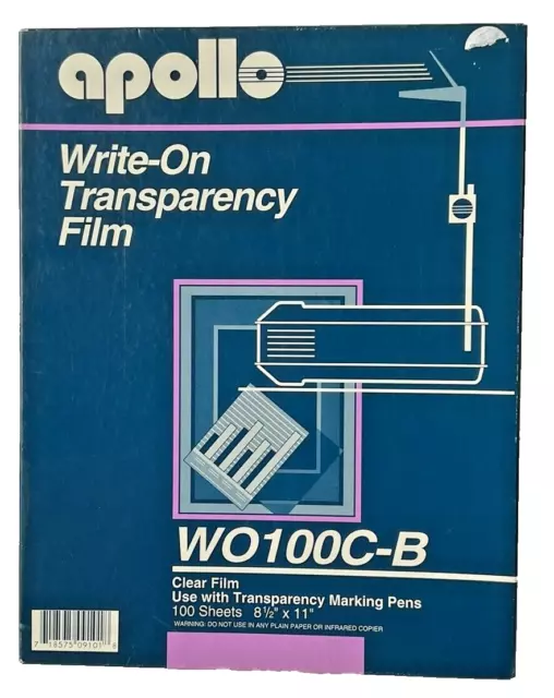 Apollo Write On Transparency Film 50 Sheets Partial Set 8 1/2 x 11 inches