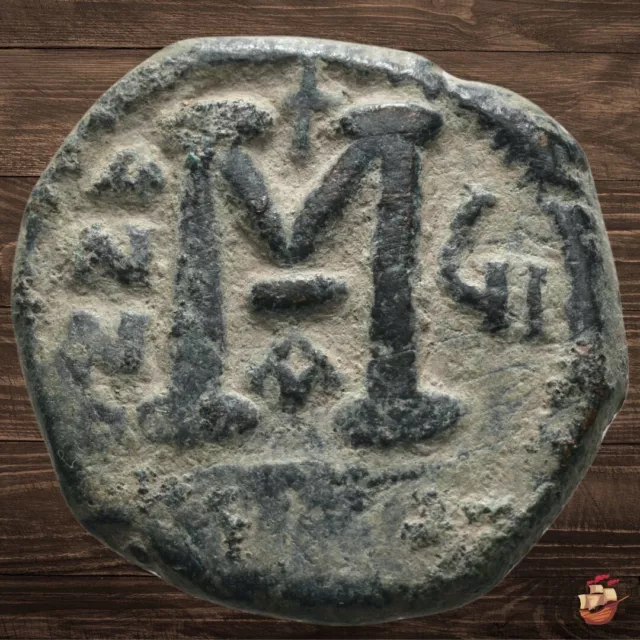 Byzantine Follis coin - Justin II (565-578AD) & Sophia - Constantinople #2927