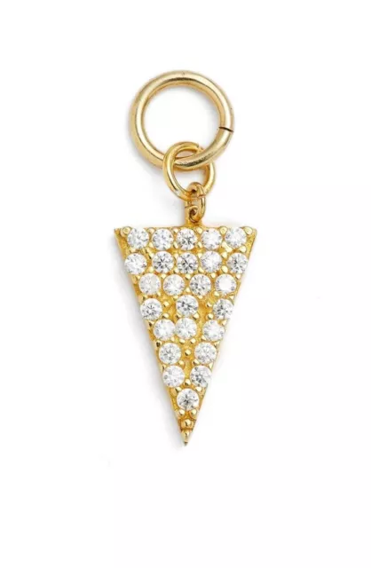ARGENTO VIVO Womens Gold Pavé Crystal Triangle Jewel Charm 135525