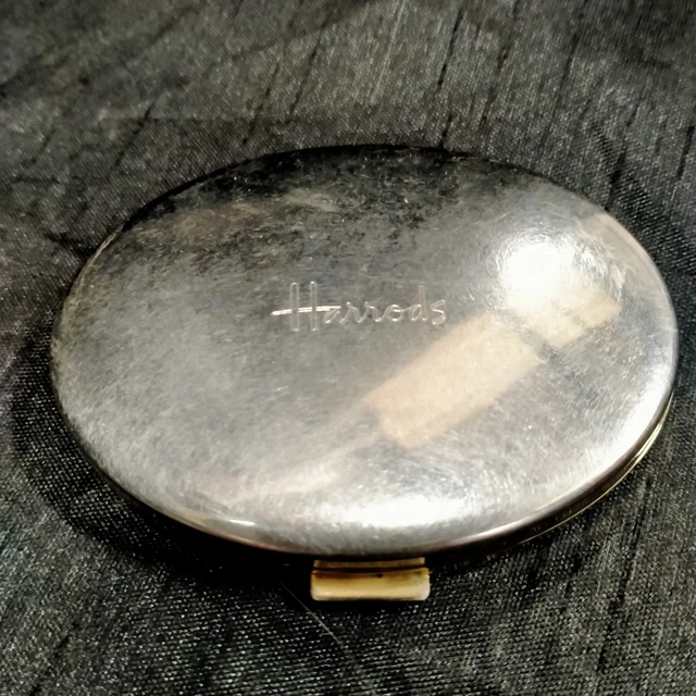 Vintage Harrods of Knightsbridge Compact Mirror Gold Gilt in Need of Restoration