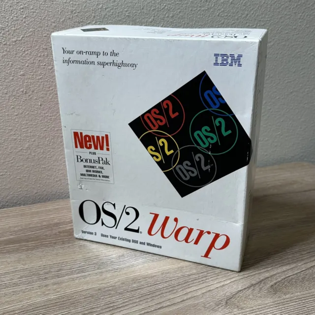 Vintage Rare IBM OS/2 Warp Version 3 plus Bonus Pak DOS Windows CD-ROM NEW