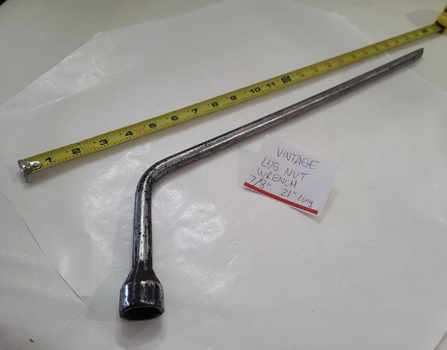 Lug Nut Wrench Tire Iron Bar 7/8" For Bumper Jack Vtg. Old Automobile Hand Tool
