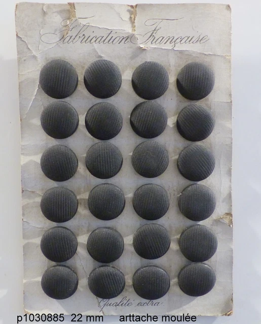 lot de 24 Boutons Noirs tres anciens    22  mm
