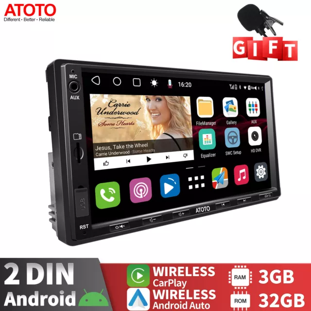 ATOTO S8 7IN Car Stereo 2 DIN GPS NAVI Wireless Android Auto CarPlay,2xBluetooth