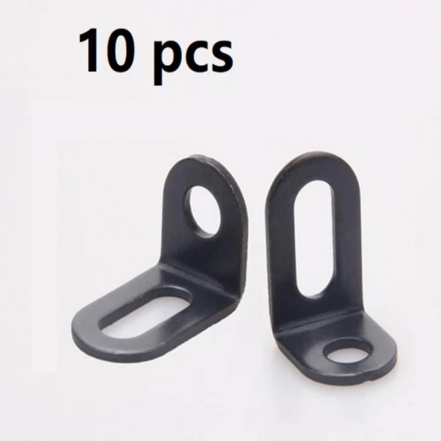 10pcs Metal Corner Braces Brackets Right Angle L Shape Brace Bracket Black ❤J QF