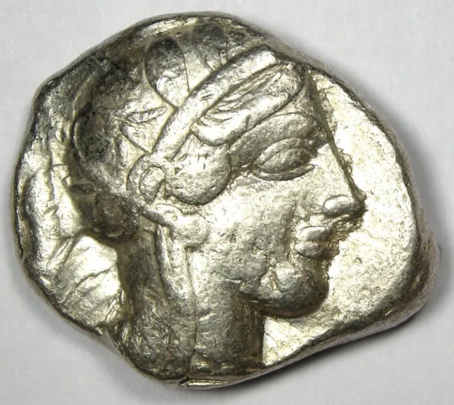 Attica Athens Greece Athena Owl AR Silver Tetradrachm Coin 454-404 BC - Good VF