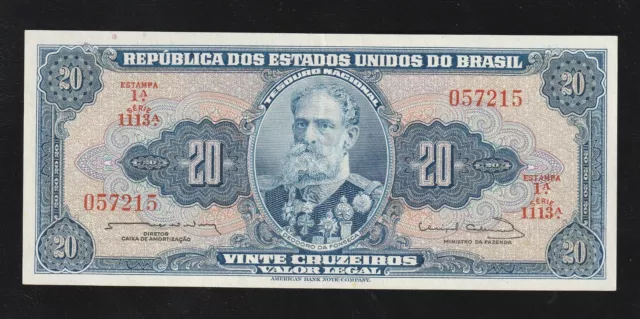 Brazil 20 Cruzeiros, ND(1961-1963), P-168, UNC Banknote