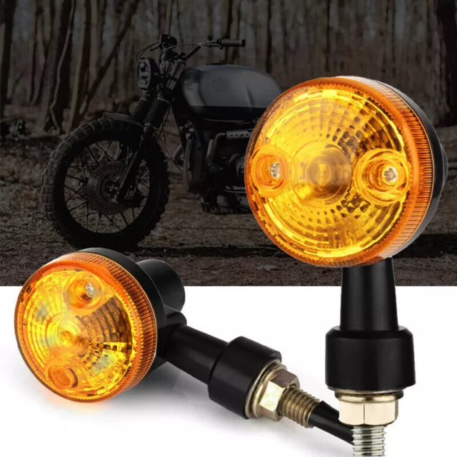 2*-AMBER -INDICATORS TURN-SIGNAL LIGHT AMBER MOTORCYCLE BLINKER LIGHTS 6-Volt