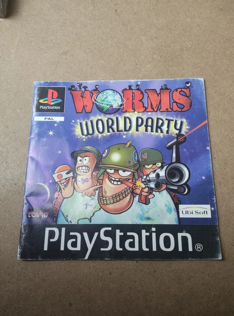 Jeu Worms World Party Complet PS1 - Version Française, Très Bon état (TBE)