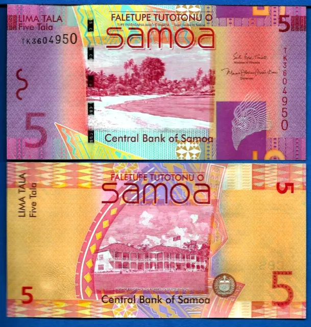 Samoa P-38 Five Tala Year ND 2017 Uncirculated World Money Currency Banknote