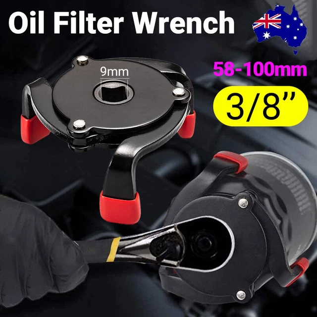 3 Jaw Oil Filter Wrench 58-100mm Range Auto-Adjust Removal Repair Tool Au Stock