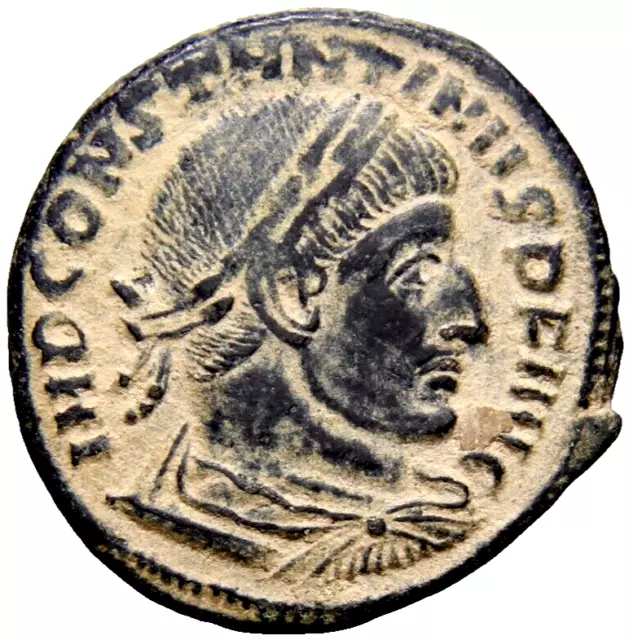 Constantine I (307/310-337). Æ Follis RT Rome ERROR on Reverse  Roman Coin wCOA