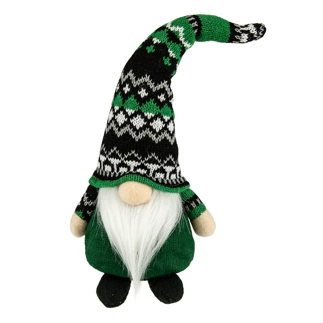Northlight 11.5" Lighted St. Patrick's Day Boy Gnome Green Irish Fair Isle Hat
