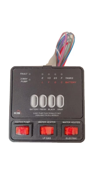 RV KIB 3-Way Control Monitor Panel Water Pump,LP Gas& Electric Water Heaters. RV KIB 3-Way Control Monitor Panel Water Pump,LP Gas& Electric Water Heaters.