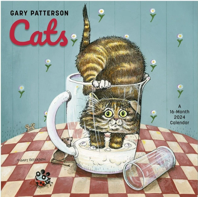 GARY PATTERSON'S CATS 2025 Wall Calendar 12"X12" closed 12"X24"open £8.