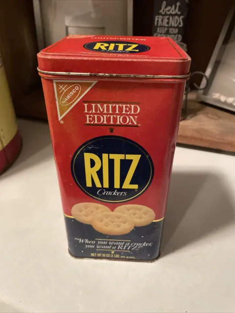 Vintage 1987 Limited Edition Nabisco Ritz Crackers Tin Container 16oz