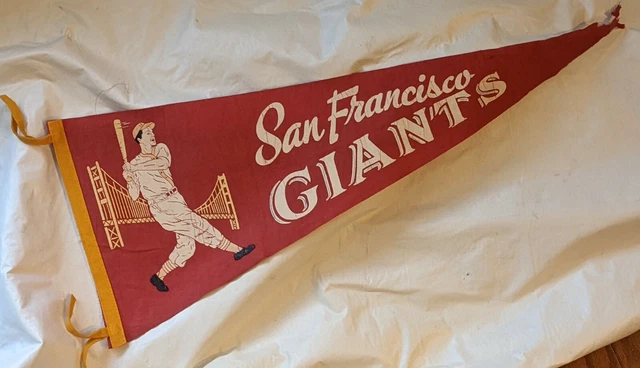 Vintage 1960's San Francisco Giants MLB Feltro Gagliardetto D'Oro Gate Ponte