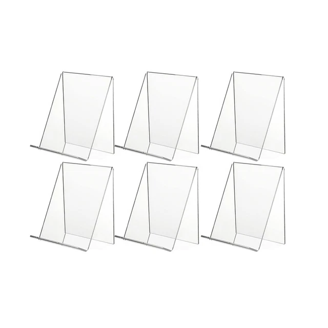 6 PACK ACRYLIC Book Stand,Clear Acrylic Display Stand, Clear Holder for