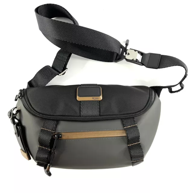 TUMI Alpha Bravo Squad Utility Crossbody Chest Pack Obsidian Gray and Black