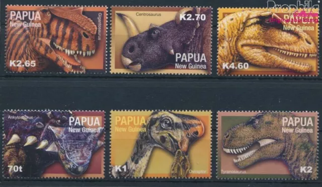 Briefmarken Papua-Neuguinea 2004 Mi 1045-1050 postfrisch Dinosaurier (10348003