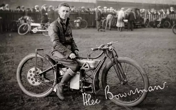 Motorcyclist Alec Bownman Sheffield Speedway South Yorkshire 1920 Old Photo