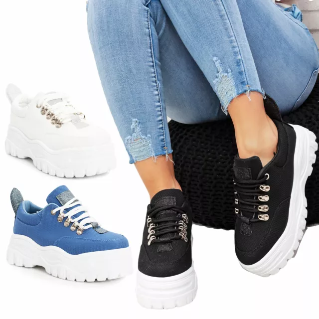 Scarpe donna sneakers alte zeppa flatform sportive doppio fondo TOOCOOL AD-129