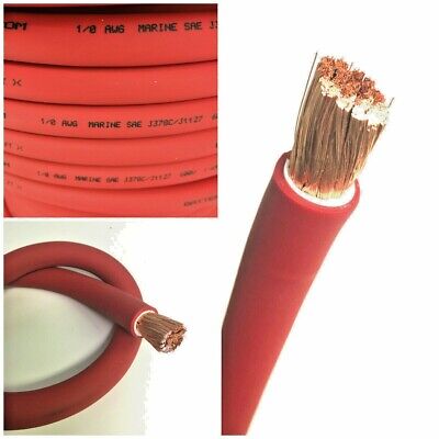 1/0 AWG 0 Gauge Battery Cable Red By the Foot OFC Copper Power Wire Made in USA