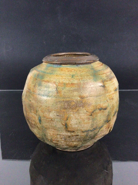 Vase boule en grès signature à identifier 3