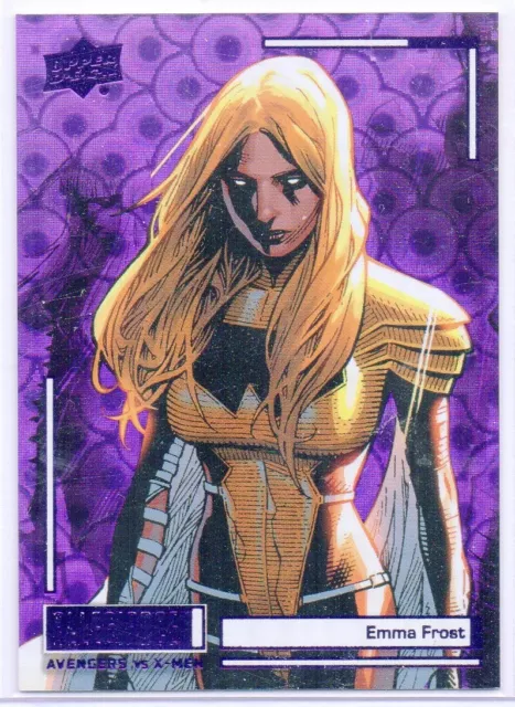 2023 Upper Deck Marvel Allegiance Avengers vs X-Men EMMA FROST Purple Cosmic /99