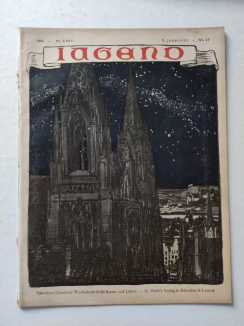 ORIGINAL Zeitschrift JUGEND Hirth 1900 Nr. 17 - guter Zustand nach   120 Jahren