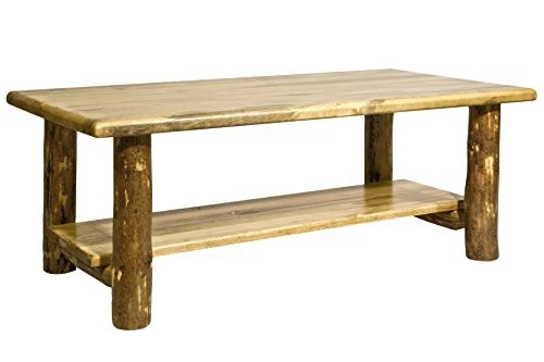 Collection Glacier Country Log Coffee Table, Stained and Lacquered Finish