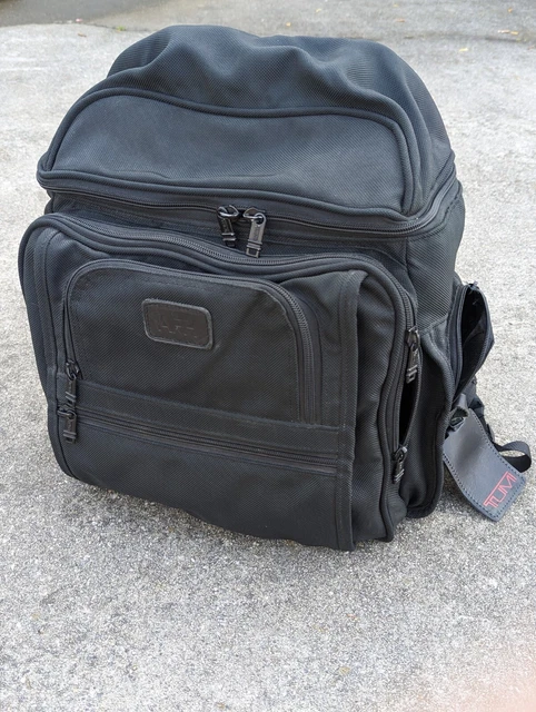 TUMI Black Ballistic Nylon 17" Backpack Utility Carry On Bag w Removable Divider
