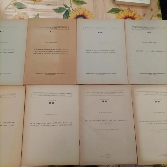 8 Pubblicazioni Costruzioni Di Macchine E Centro Studi Foto Elasticità 1939 1948