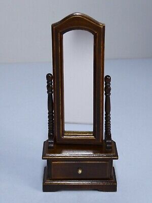 Dolls House 1:12 Scale Cheval Mirror With Drawer to Base