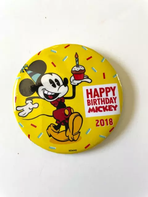 Happy Birthday Mickey Mouse 90th 2018 WDW Disney Button Pin