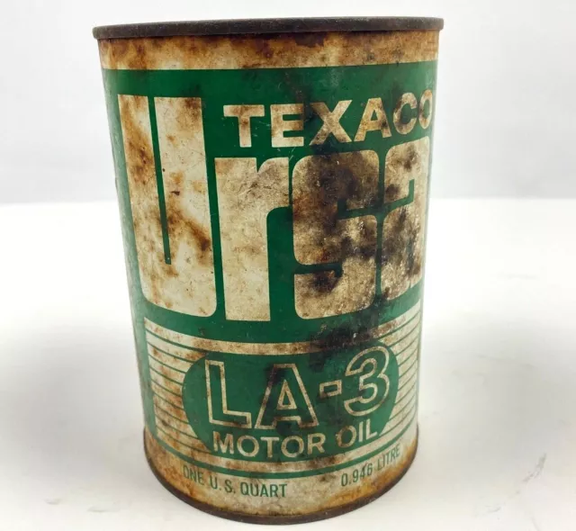 Vintage Texaco Ursa LA-3 Motor Oil Metal 1 Quart Can SAE 30 HB