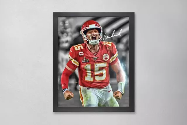 Patrick Mahomes Kansas City Chiefs NFL 8x10 Poster Autographed RP Custom-Made