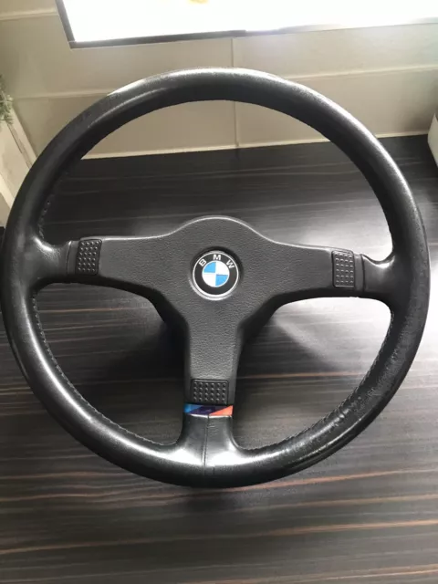 BMW GENUINE E30 M3 325i 318is M TECH 1 LEATHER SPORT STEERING WHEEL 385MM RARE